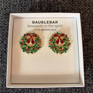 New! BaubleBar Bewreath in the Spirit Christmas Earrings